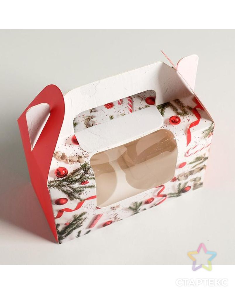 Коробочка для кексов «С Новым годом», 16 × 16 × 10 см арт. СМЛ-117742-2-СМЛ0005111284 2