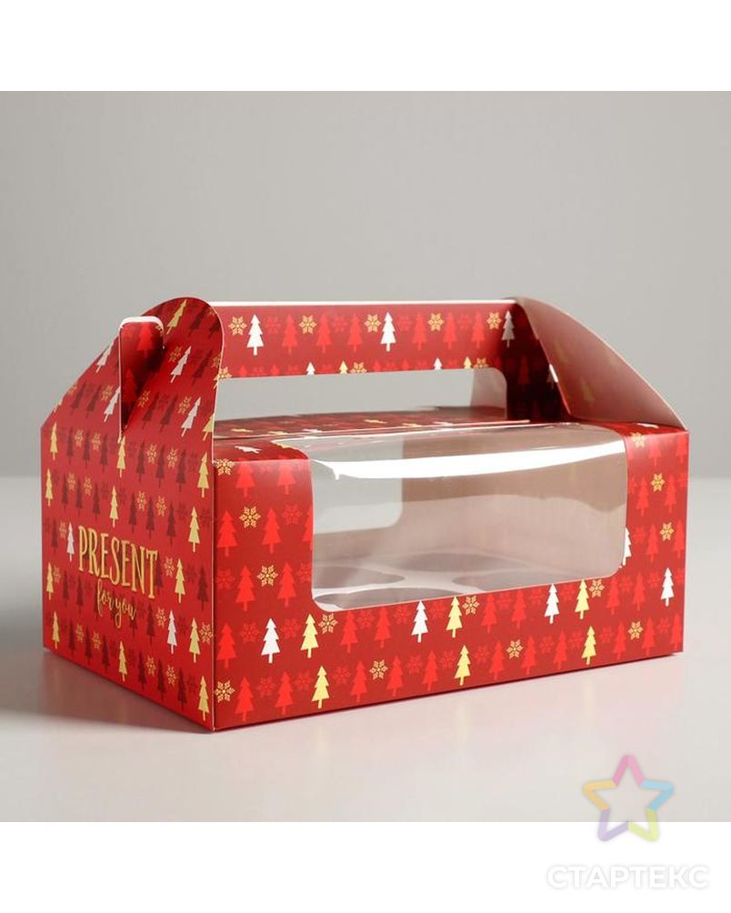 Коробочка для кексов Present, 24 × 10 × 16 см арт. СМЛ-117741-1-СМЛ0005111296