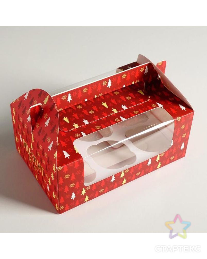 Коробочка для кексов Present, 24 × 10 × 16 см арт. СМЛ-117741-1-СМЛ0005111296 2