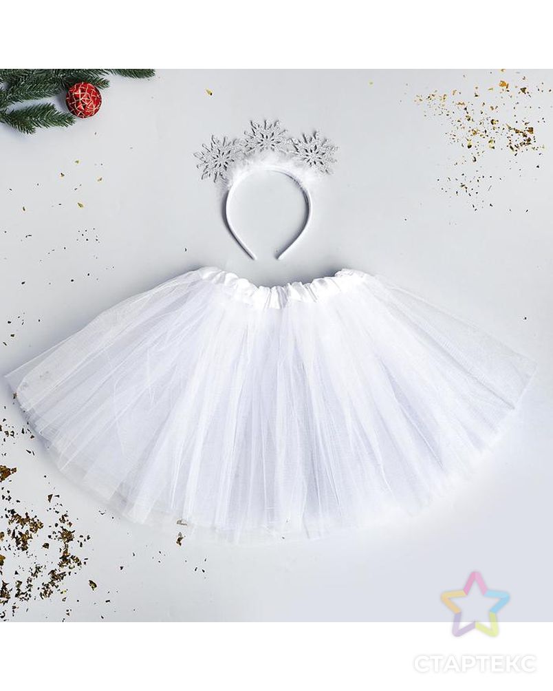 Карнавальный набор «Маленькая снежинка» ободок, юбка арт. СМЛ-123175-1-СМЛ0005113332 1