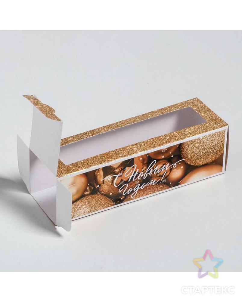 Коробка складная «Новогодние шары» 18 х 5,5 х 5,5 см. арт. СМЛ-91109-1-СМЛ0005118104 2