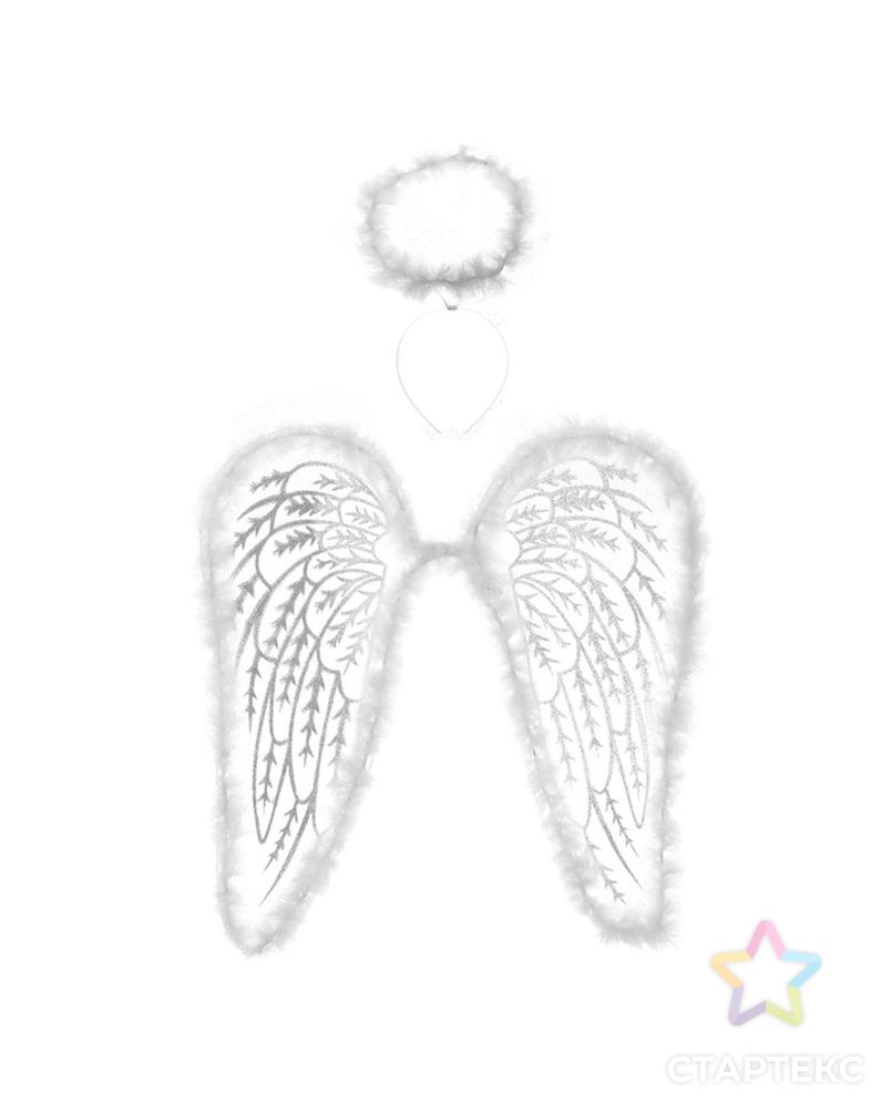 Карнавальный набор "Ангел", 2 предмета: нимб, крылья, цвет белый, 3-5 лет арт. СМЛ-105670-1-СМЛ0000511888 1