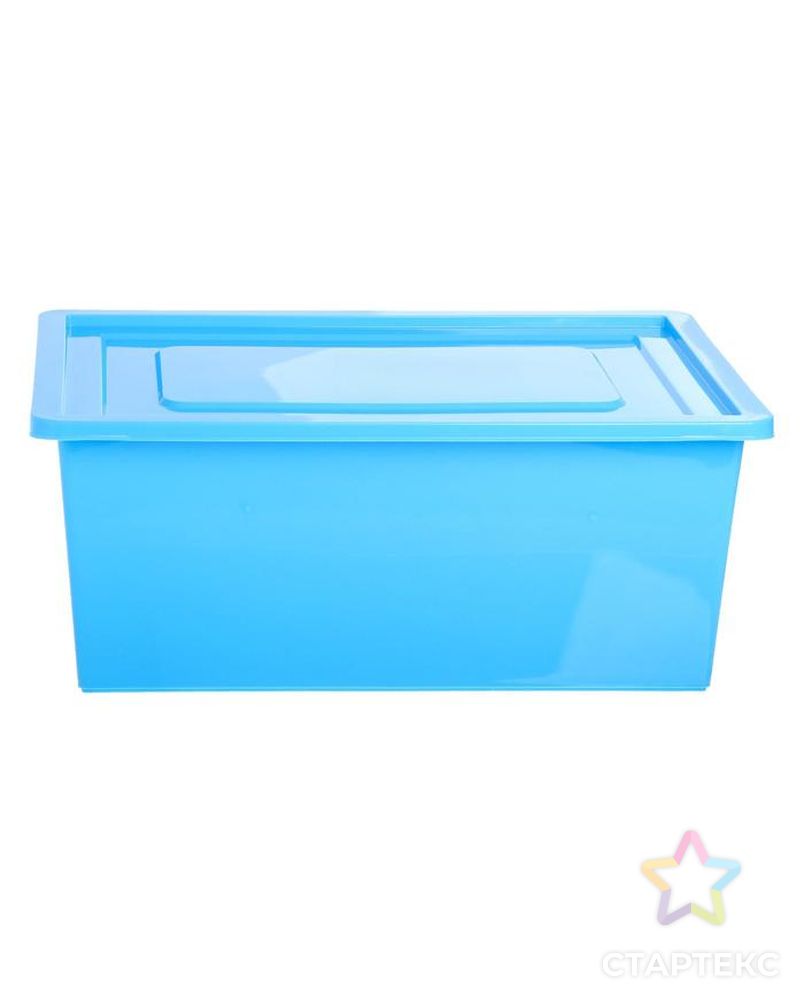 Ящик универсальный для хранения с крышкой, объем 30 л, цвет голубой арт. СМЛ-87222-1-СМЛ0005122421 4