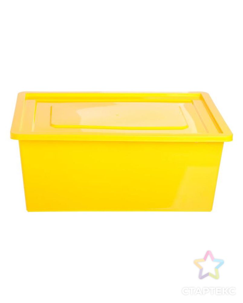 Ящик универсальный для хранения с крышкой, объем 30 л, цвет жёлтый арт. СМЛ-87223-1-СМЛ0005122422 4