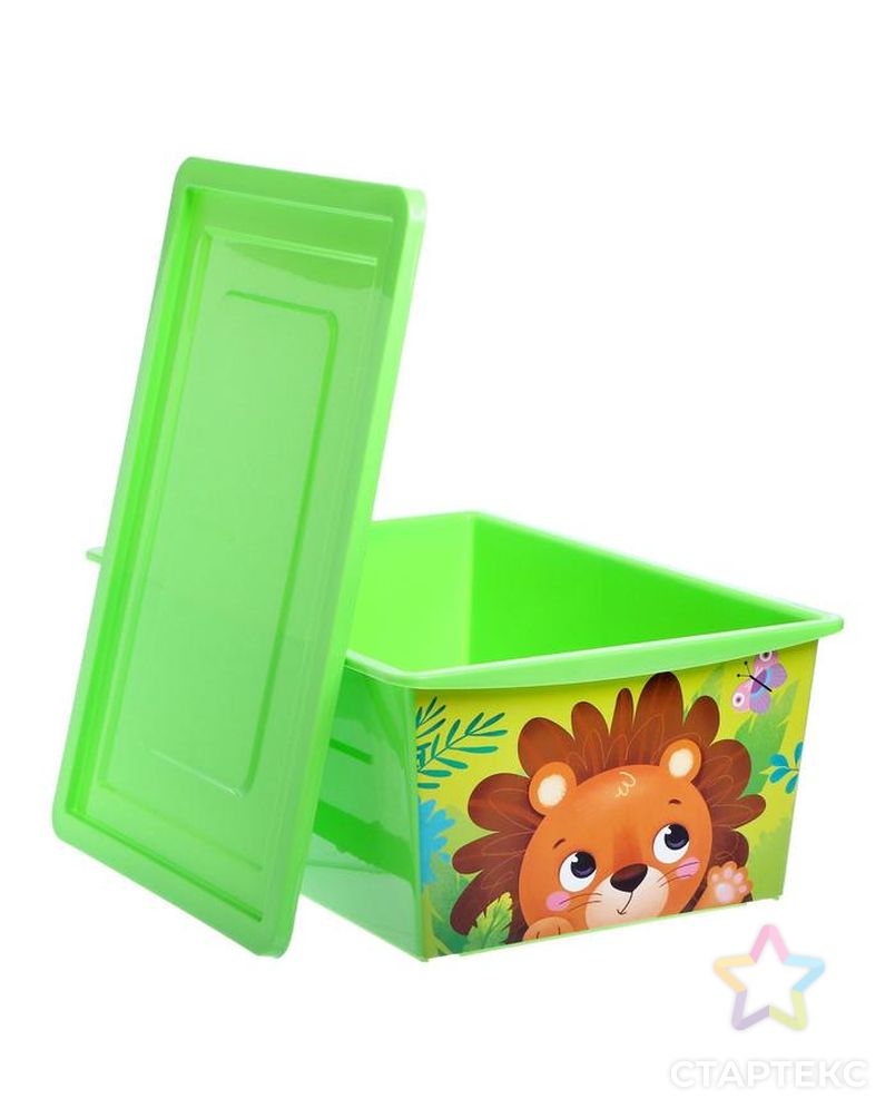 Ящик универсальный для хранения с крышкой, объем 30 л, цвет зелёный арт. СМЛ-87224-1-СМЛ0005122423 3