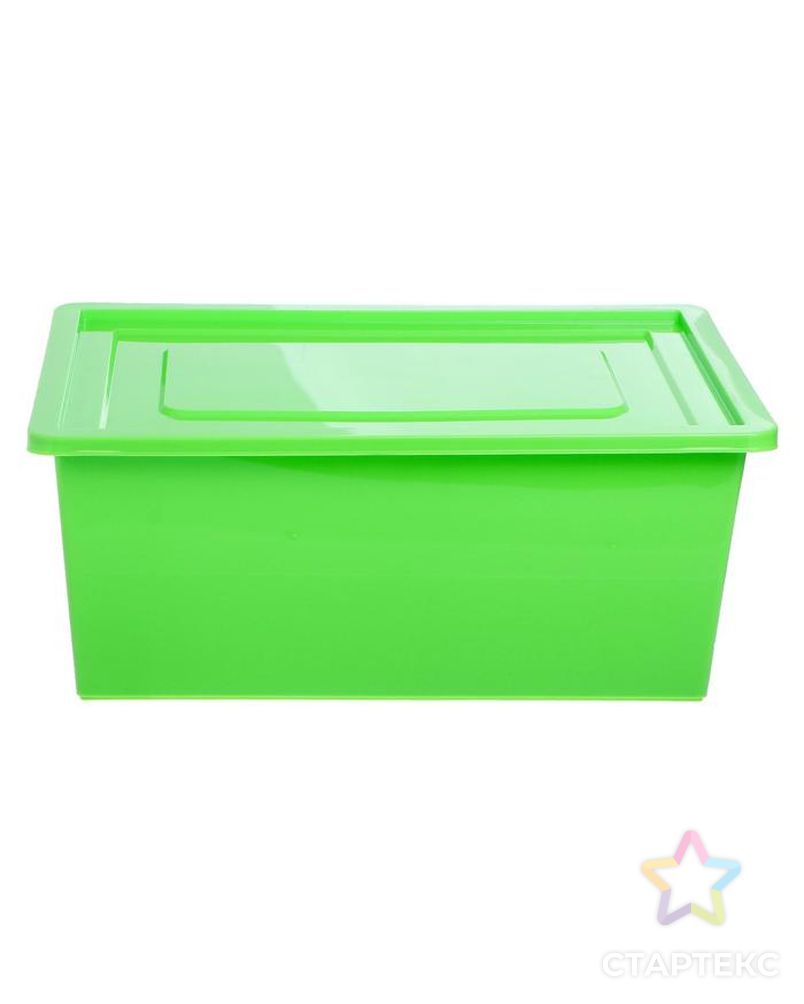 Ящик универсальный для хранения с крышкой, объем 30 л, цвет зелёный арт. СМЛ-87224-1-СМЛ0005122423 4