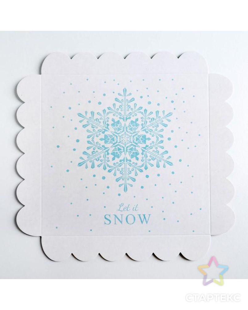 Коробка для кондитерских изделий с PVC крышкой Let it snow, 21 × 21 × 3 см арт. СМЛ-92404-1-СМЛ0005128742 4