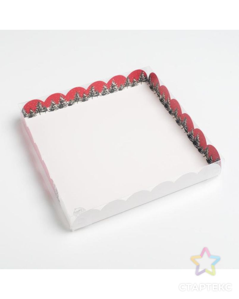 Коробка для кондитерских изделий с PVC крышкой «Вкусности», 21 × 21 × 3 см арт. СМЛ-93745-1-СМЛ0005128762 3