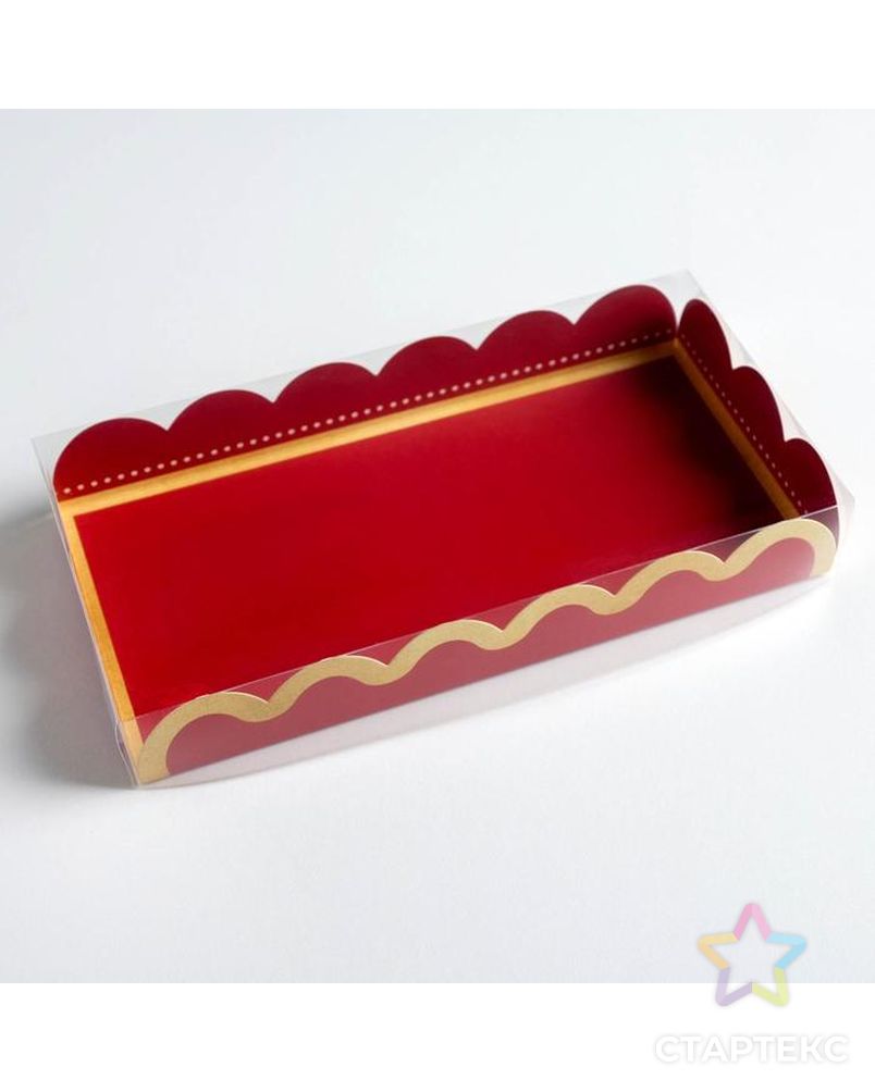 Коробка для кондитерских изделий с PVC крышкой «Удачного Нового года», 10.5 × 21 × 3 см арт. СМЛ-92421-1-СМЛ0005128799 3