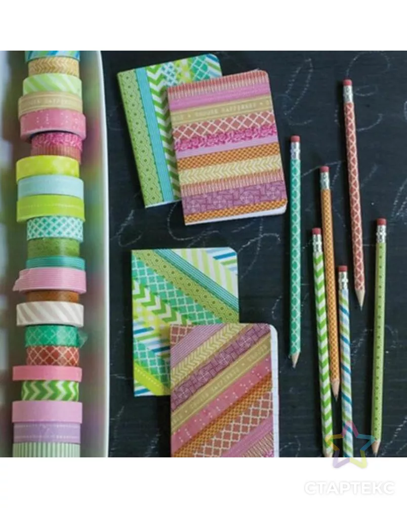 Клейкие WASHI-ленты для декора КОФЕЙНЫЕ ЦВЕТА, 15 мм х 3 м (набор 7 шт) рисовая бумага арт. СМЛ-41422-1-СМЛ0005132681 - рис. 6