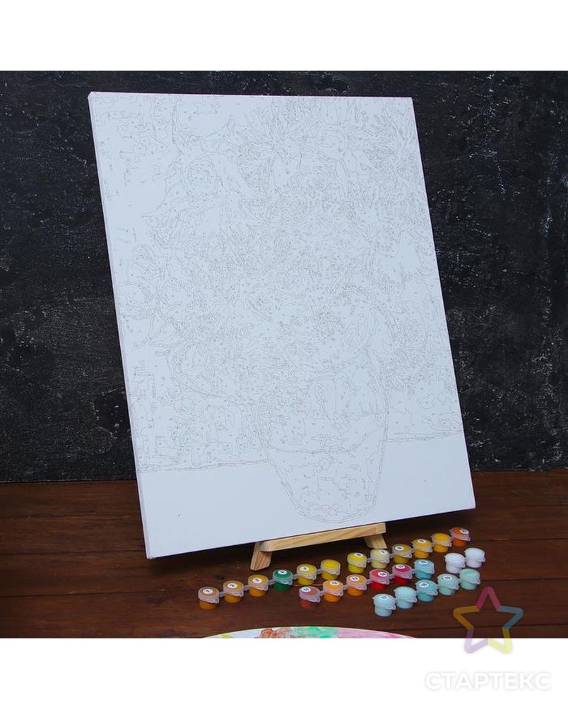 Картина по номерам на холсте с подрамником «Подсолнухи» Винсент ван Гог 40х50 см арт. СМЛ-207493-1-СМЛ0005135004 4