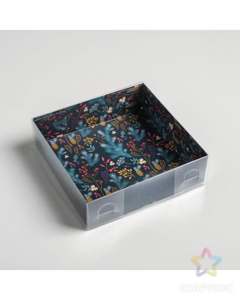 Коробка для макарун «Новогодняя ботаника», 12 × 12 × 3 см арт. СМЛ-92086-1-СМЛ0005139787 3
