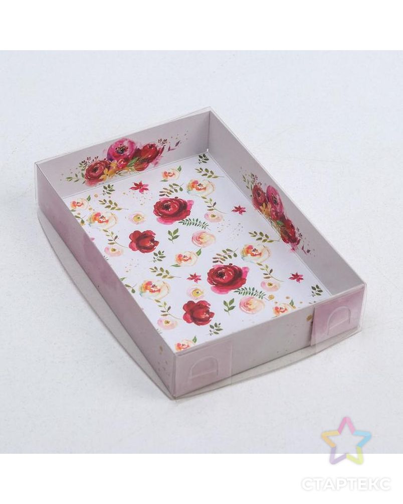 Коробка для макарун с подложками «Цветы», 17 х 12 х 3 см арт. СМЛ-92111-1-СМЛ0005139815 2