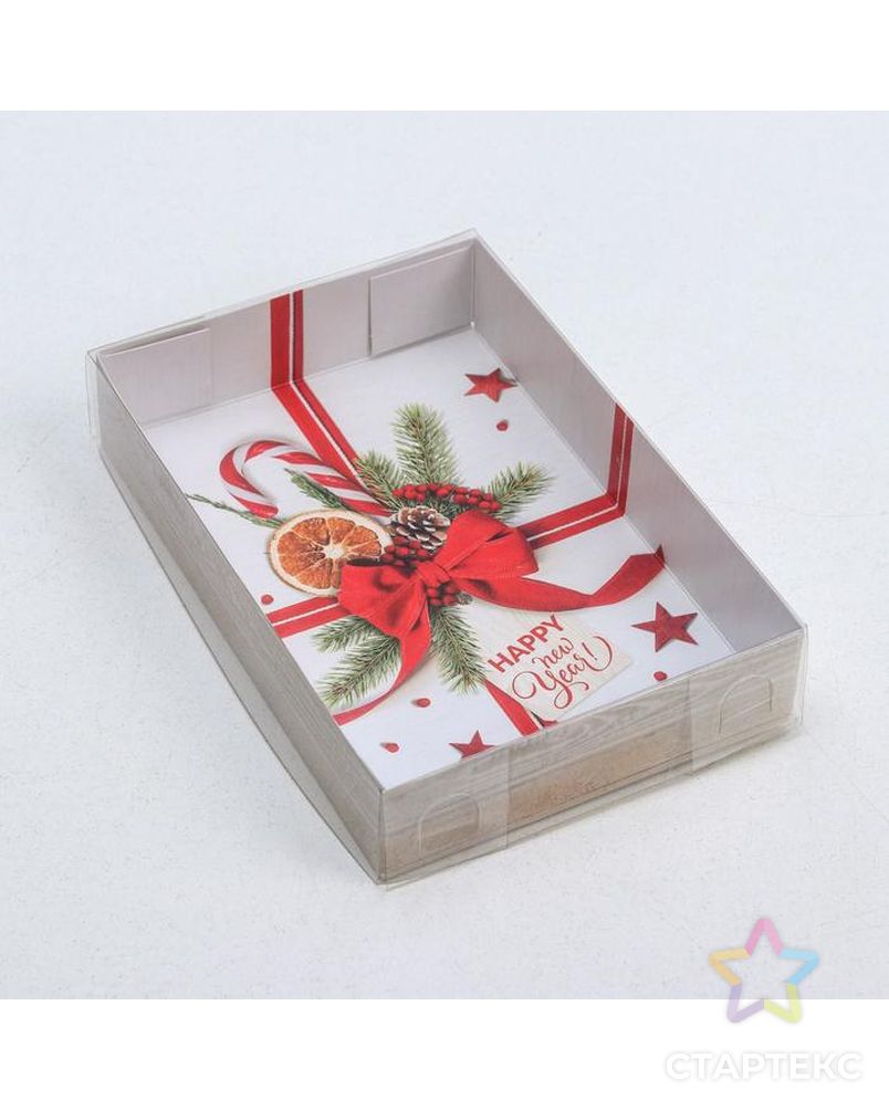 Коробка для макарун «Новогодний бант», 17 × 12 × 3 см арт. СМЛ-92117-1-СМЛ0005139831 2