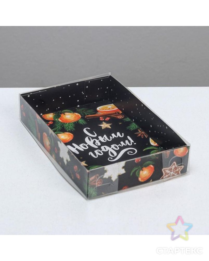 Коробка для макарун «Новогодняя», 17 × 12 × 3 см арт. СМЛ-92120-1-СМЛ0005139834