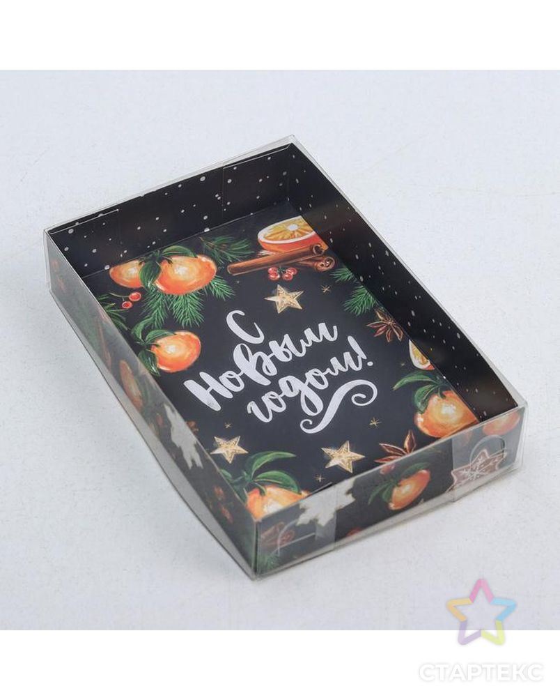 Коробка для макарун «Новогодняя», 17 × 12 × 3 см арт. СМЛ-92120-1-СМЛ0005139834