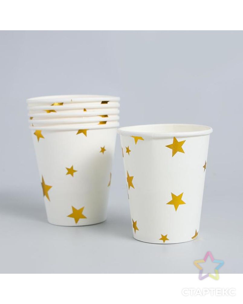Набор посуды "С Днём Рождения" золотые звёзды арт. СМЛ-115381-1-СМЛ0005142350