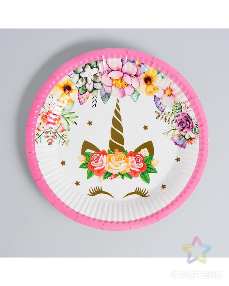 Набор посуды "С Днём Рождения" единорожка, цвет розовый арт. СМЛ-115388-1-СМЛ0005142363 3