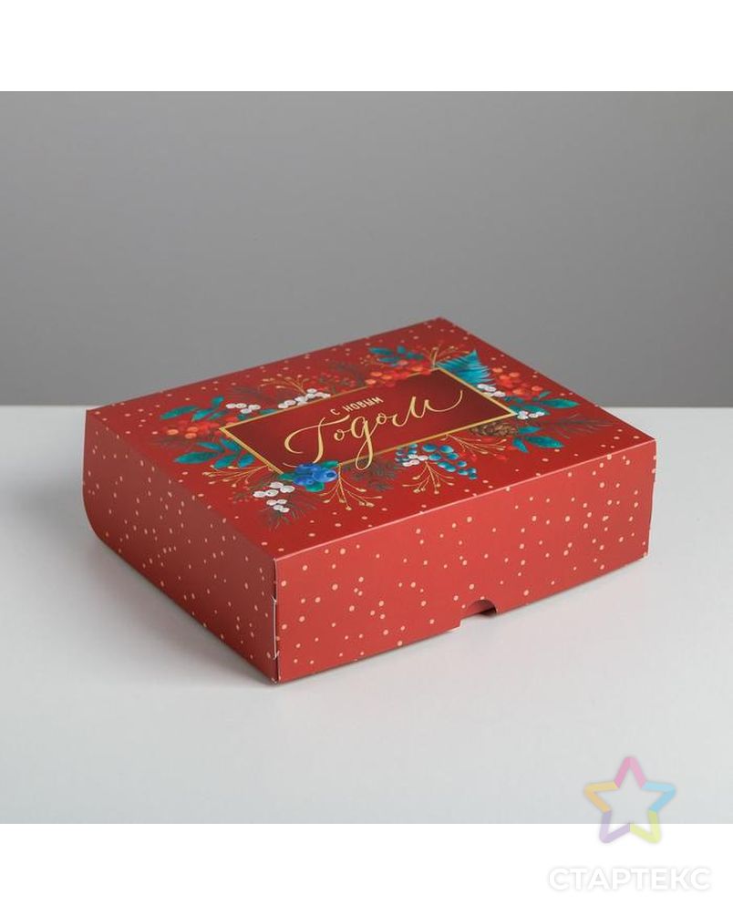 Упаковка для кондитерских изделий «Новогодняя», 20 × 17 × 6 см арт. СМЛ-89380-1-СМЛ0005155345 1