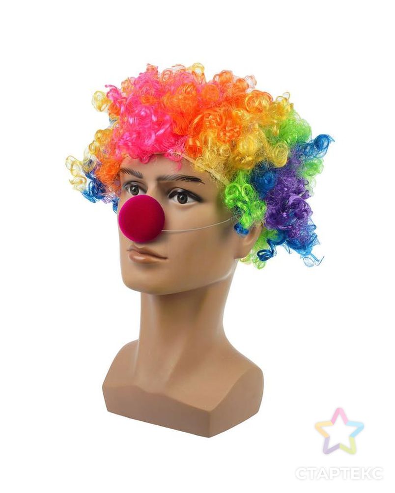 Набор клоуна: парик объёмный цветной, носик арт. СМЛ-88752-1-СМЛ0005171112 1