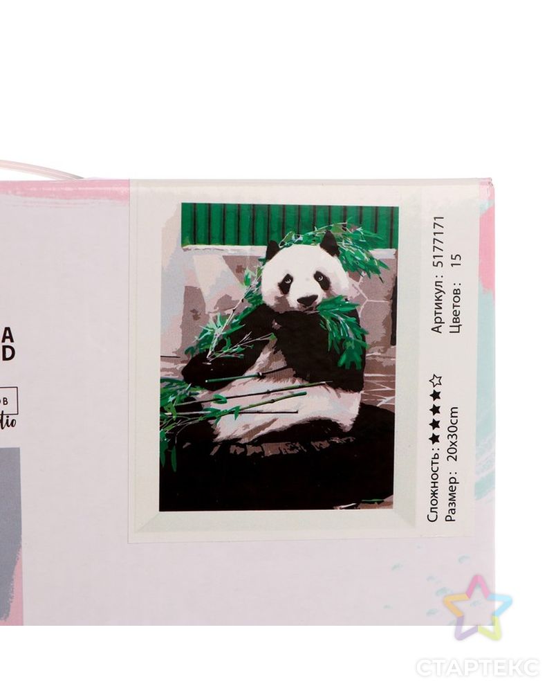 Картина по номерам на холсте с подрамником «Панда», 30х20 см арт. СМЛ-207981-1-СМЛ0005177171 4