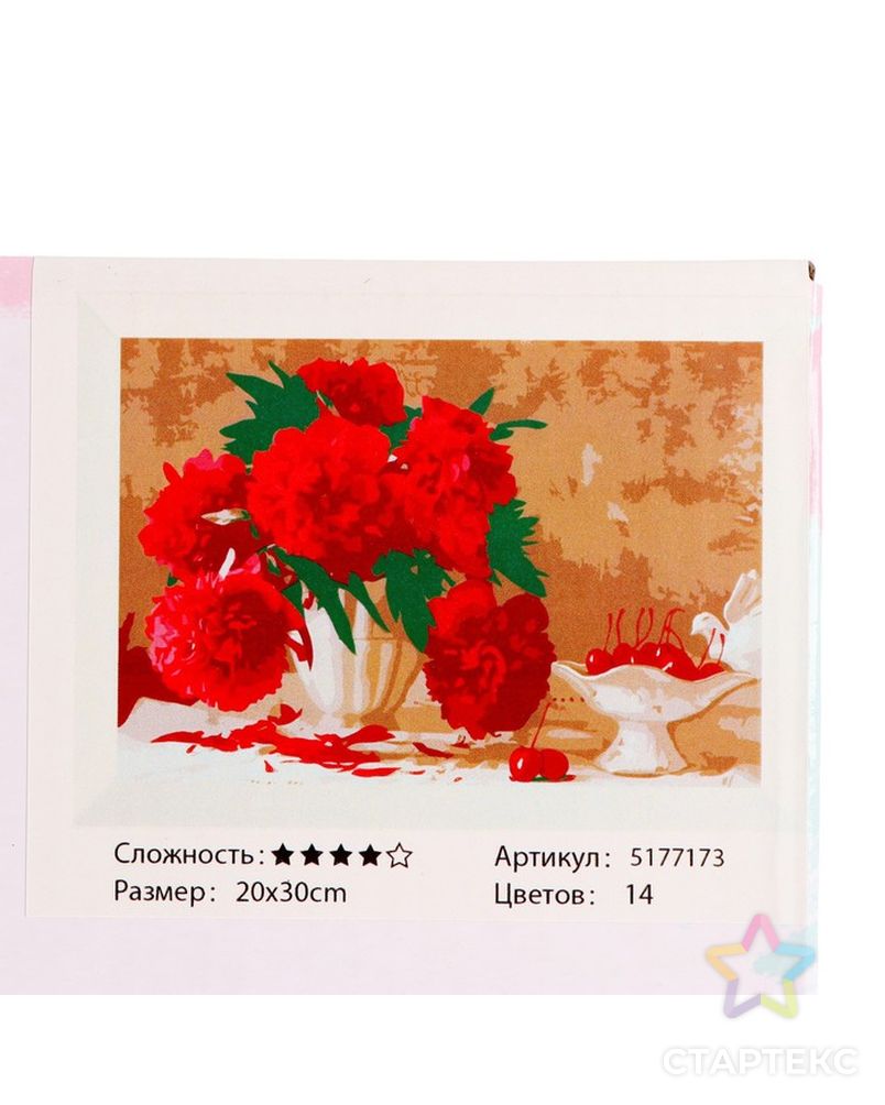 Картина по номерам на холсте с подрамником «Розовые пионы», 30х20 см арт. СМЛ-207982-1-СМЛ0005177173 4