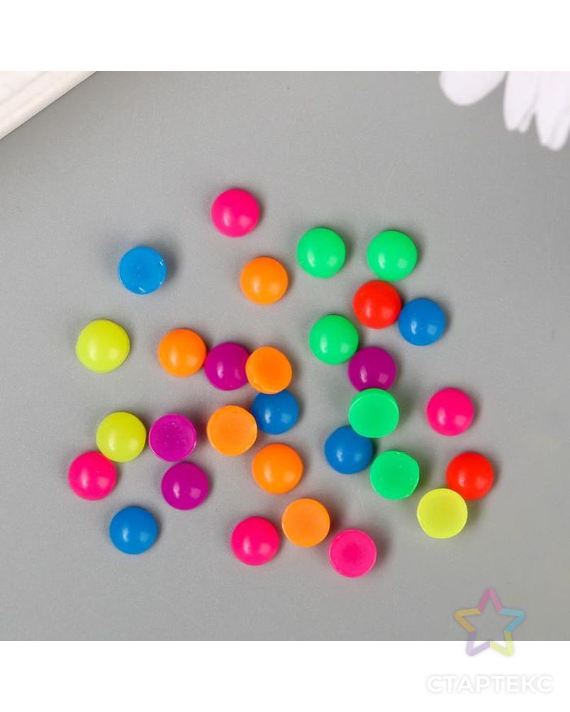Топсы для творчества пластик "Разноцветные кружочки" глянец набор 30 шт 0,6х0,6 см арт. СМЛ-94975-1-СМЛ0005191012 3