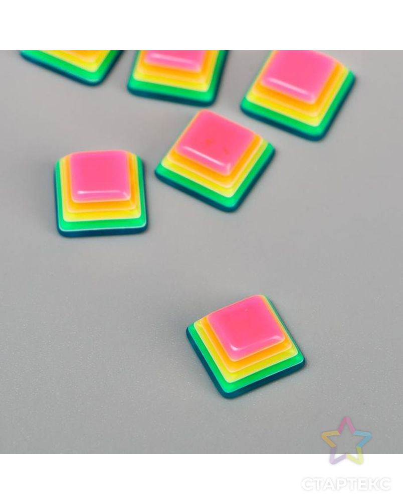 Декор для творчества пластик "Полосатые кубики" разноцветные набор 10 шт 1,1х1,1 см арт. СМЛ-94985-1-СМЛ0005191022 1