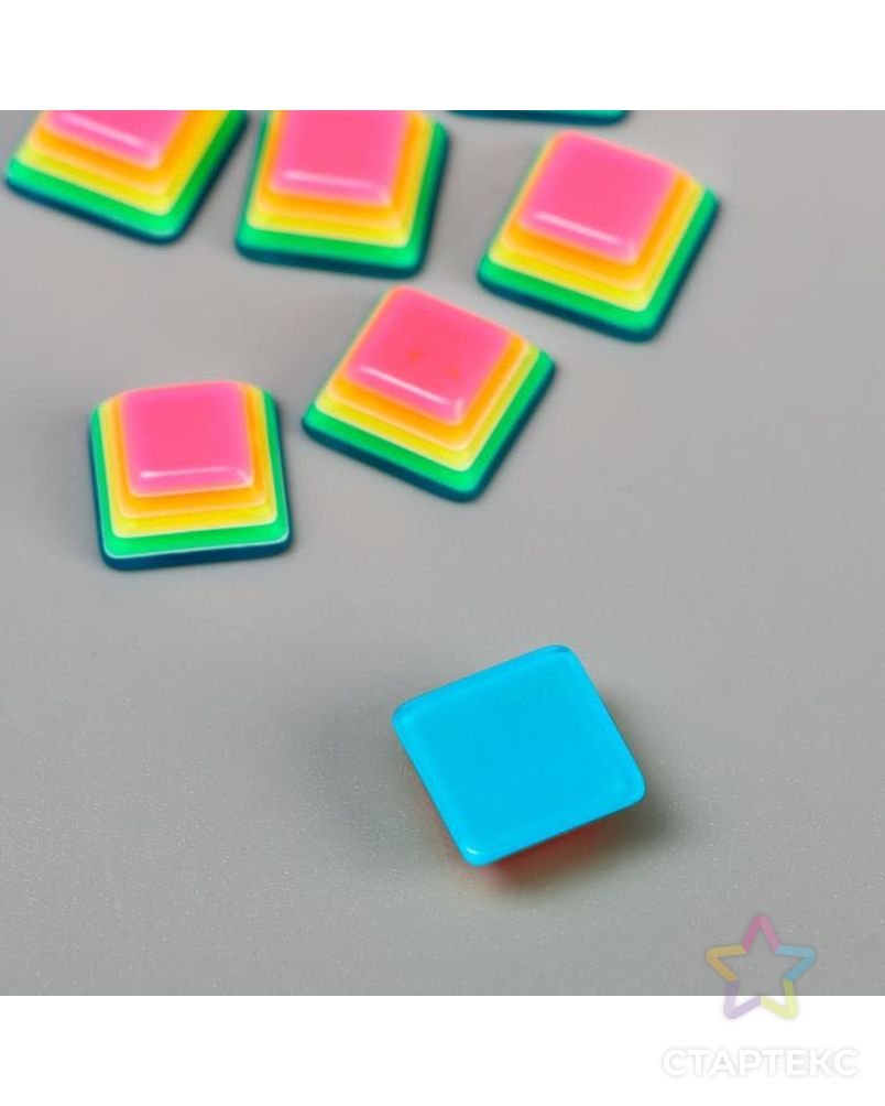 Декор для творчества пластик "Полосатые кубики" разноцветные набор 10 шт 1,1х1,1 см арт. СМЛ-94985-1-СМЛ0005191022 2