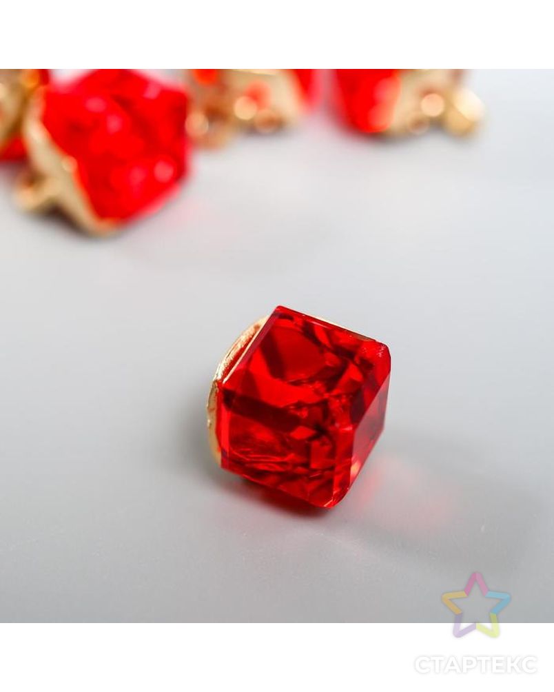 Декор для творчества стекло "Куб-кристалл" набор 5 шт красный 0,8х0,8 см арт. СМЛ-131294-1-СМЛ0005194151 2