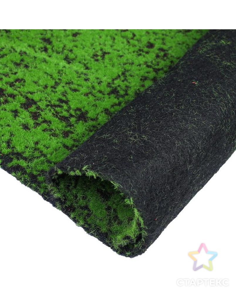 Мох искусственный, декоративный, полотно 1 × 1 м, зелёный на чёрном арт. СМЛ-116187-1-СМЛ0005203157 1