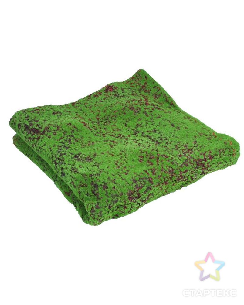 Мох искусственный, декоративный, полотно 1 × 1 м, рельефный, зелёный с щепой арт. СМЛ-116191-1-СМЛ0005203161