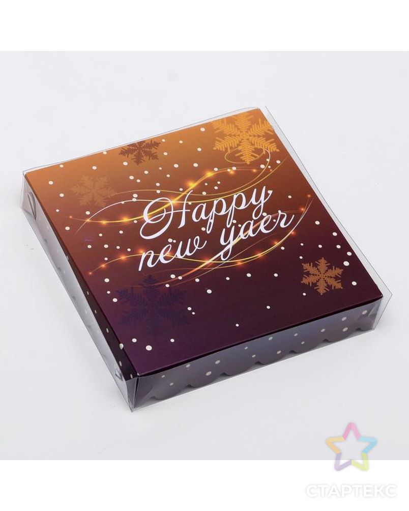 Коробочка для печенья "Новый год" двухсторонняя, 15 х 15 х 3 см арт. СМЛ-105312-1-СМЛ0005204197 4