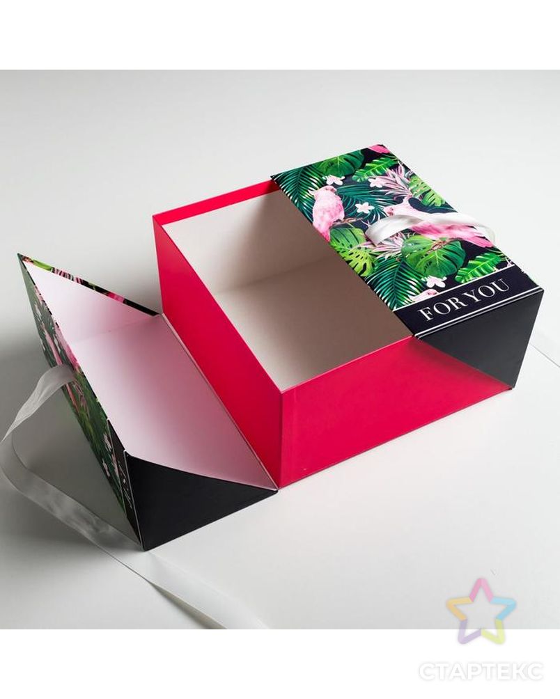 Коробка подарочная «Тропики», 29,5 × 29,5 × 14,5 см арт. СМЛ-116998-1-СМЛ0005205150 4