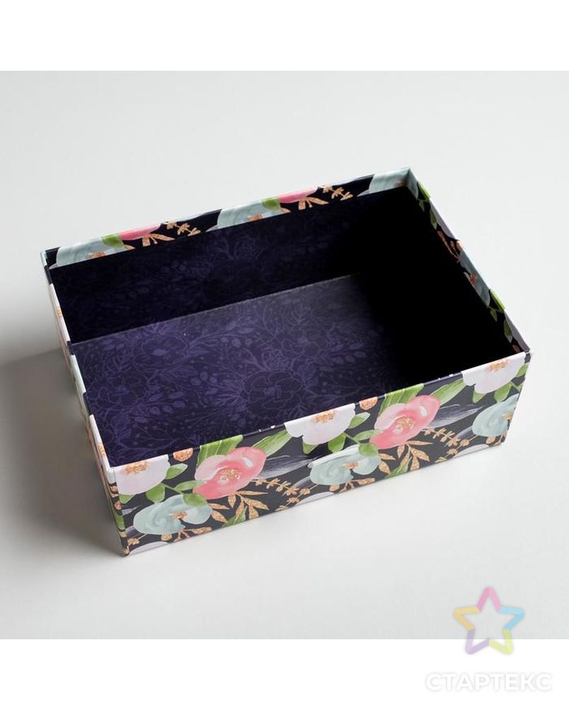 Коробка подарочная «Цветочная», 22 × 15 × 8 см арт. СМЛ-117868-1-СМЛ0005205158 4