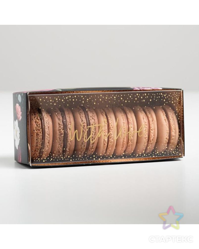 Коробка для сладостей With love, 14,5 х 5 х 6 см арт. СМЛ-117005-1-СМЛ0005205216