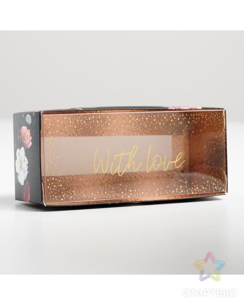 Коробка для сладостей With love, 14,5 х 5 х 6 см арт. СМЛ-117005-1-СМЛ0005205216 5