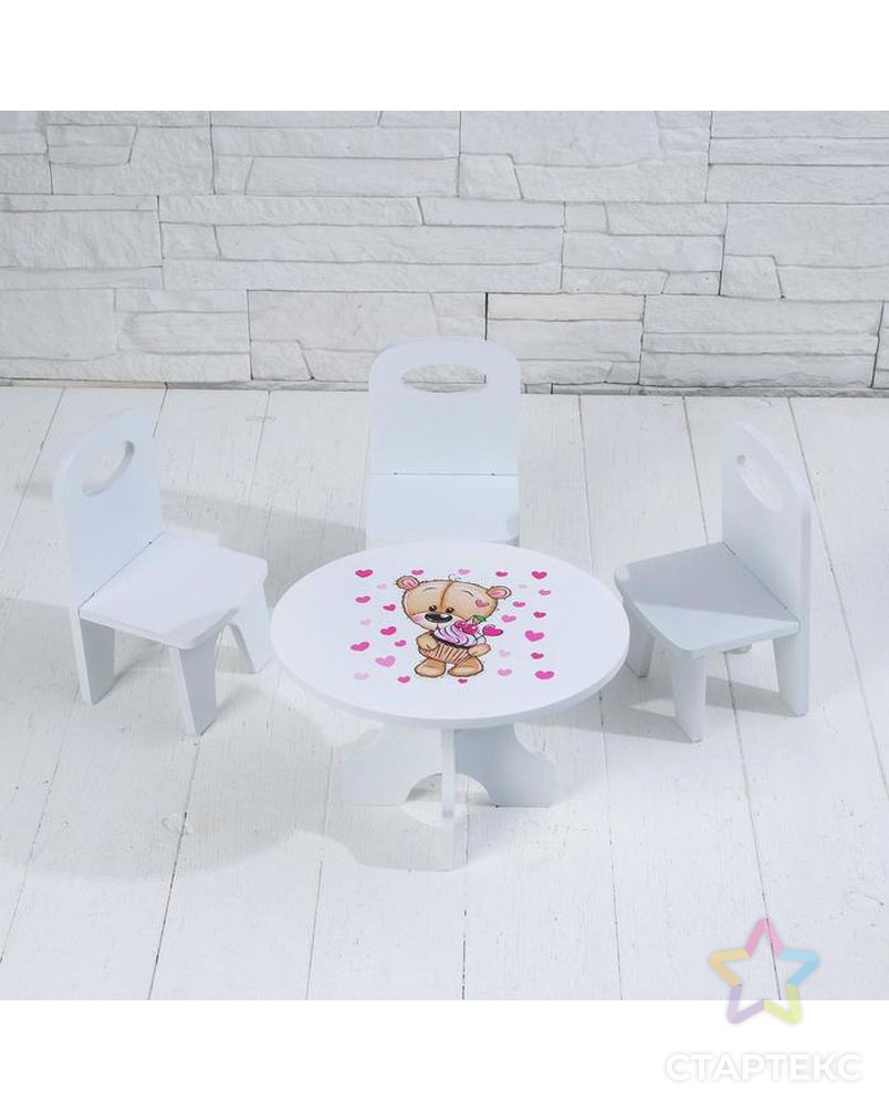 Набор стол+стулья «Сладкоежка» серия «Мишутки» арт. СМЛ-109899-1-СМЛ0005206338
