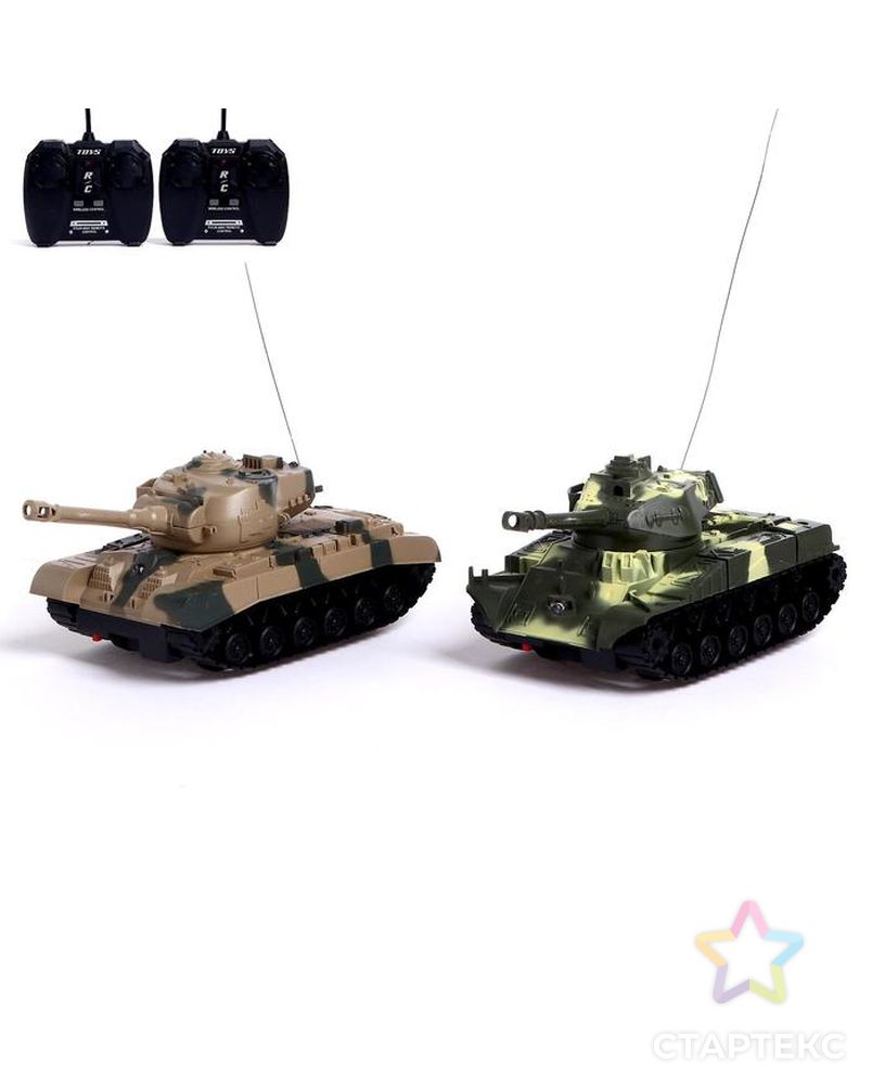 Танковый бой "Военная стратегия", на радиоуправлении, 2 танка, свет и звук арт. СМЛ-132332-1-СМЛ0005213986