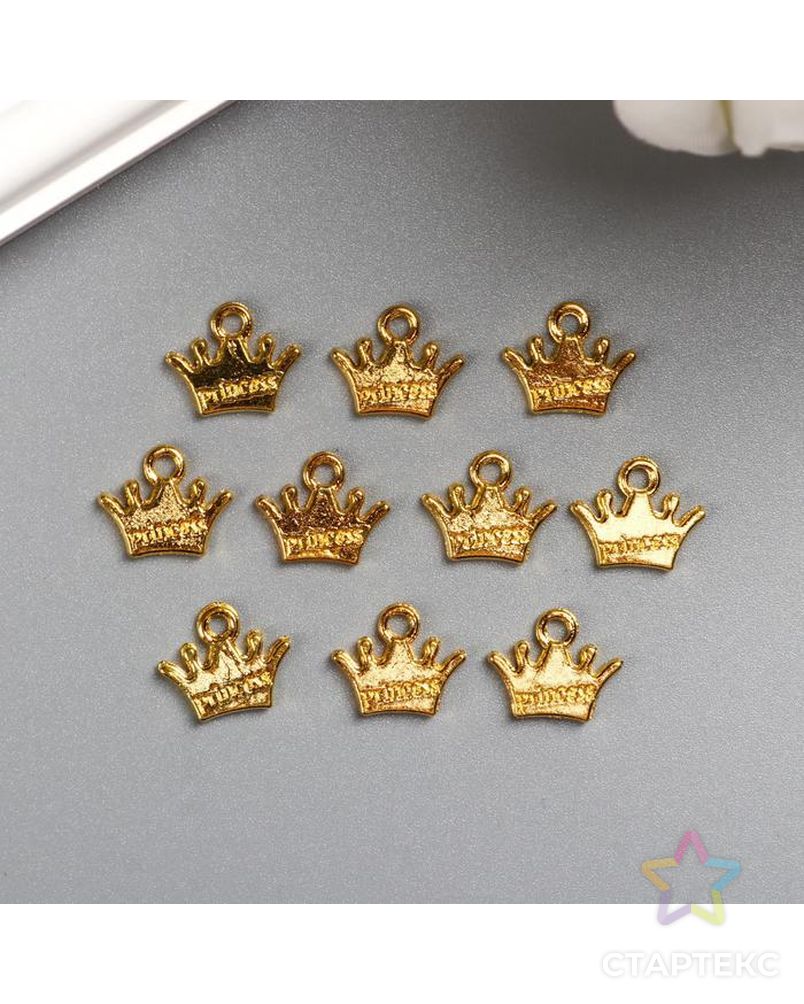 Подвеска "Корона принцессы" 1х1,2 см цвет золото арт. СМЛ-139442-1-СМЛ0005214819 1
