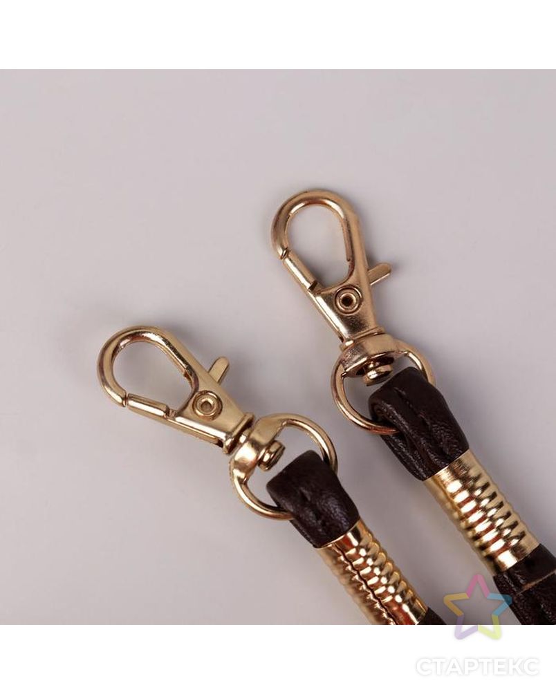 Ручка-шнурок для сумки, с карабинами, 120 × 0,6 см, цвет чёрный 1шт арт. СМЛ-125078-3-СМЛ0005215320