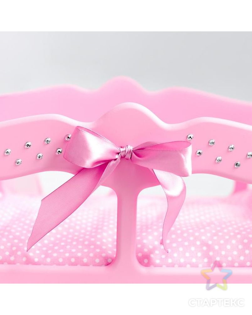 Кроватка для кукол с постельным бельем и балдахином, коллекция «Diamond princess» розовый арт. СМЛ-127603-1-СМЛ0005216844 3
