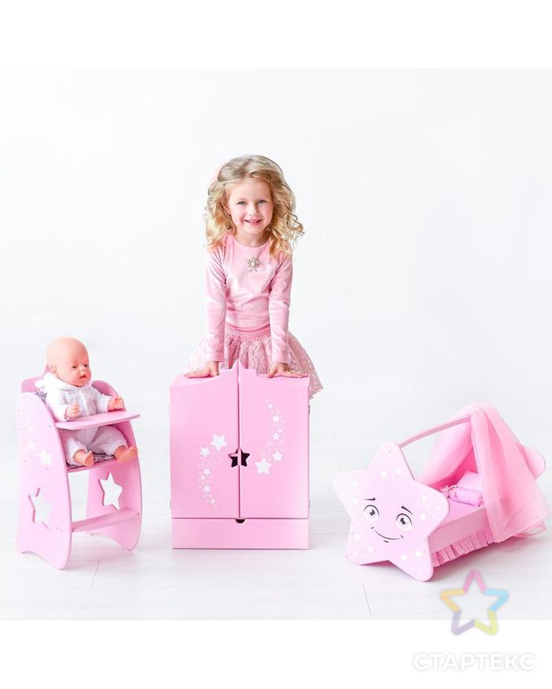Игрушка детская: шкаф с дизайнерским звёздным принтом, коллекция «Diamond star» розовый арт. СМЛ-115196-1-СМЛ0005216852 3