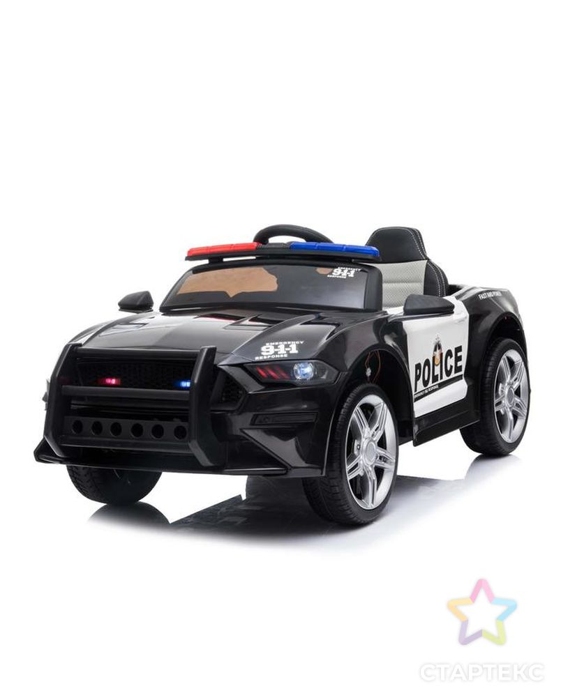 Электромобиль POLICE, EVA колеса, кожаное сидение, цвет черный глянец арт. СМЛ-137231-1-СМЛ0005217527 1
