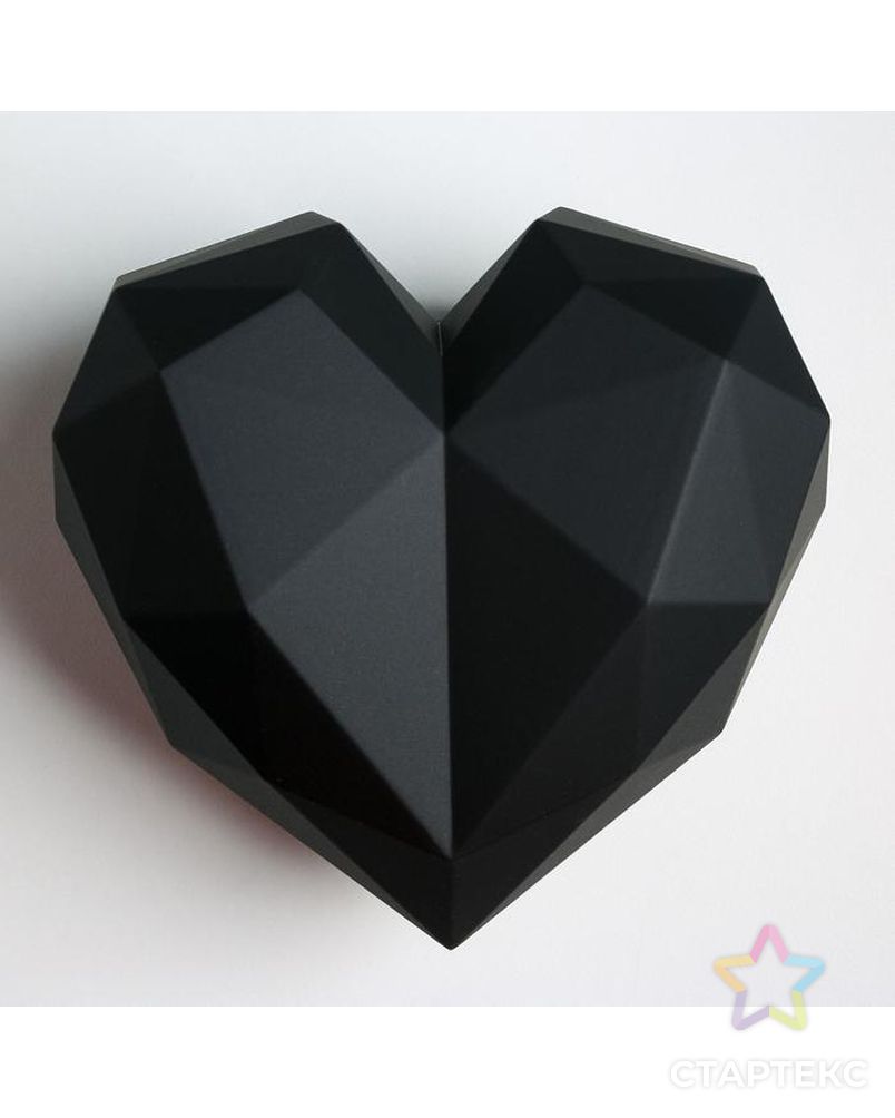Набор подарочных коробок «Черное сердце» матовые, 18 × 18 × 12.5 - 25 × 25 × 18 см арт. СМЛ-125033-3-СМЛ0005218384 2