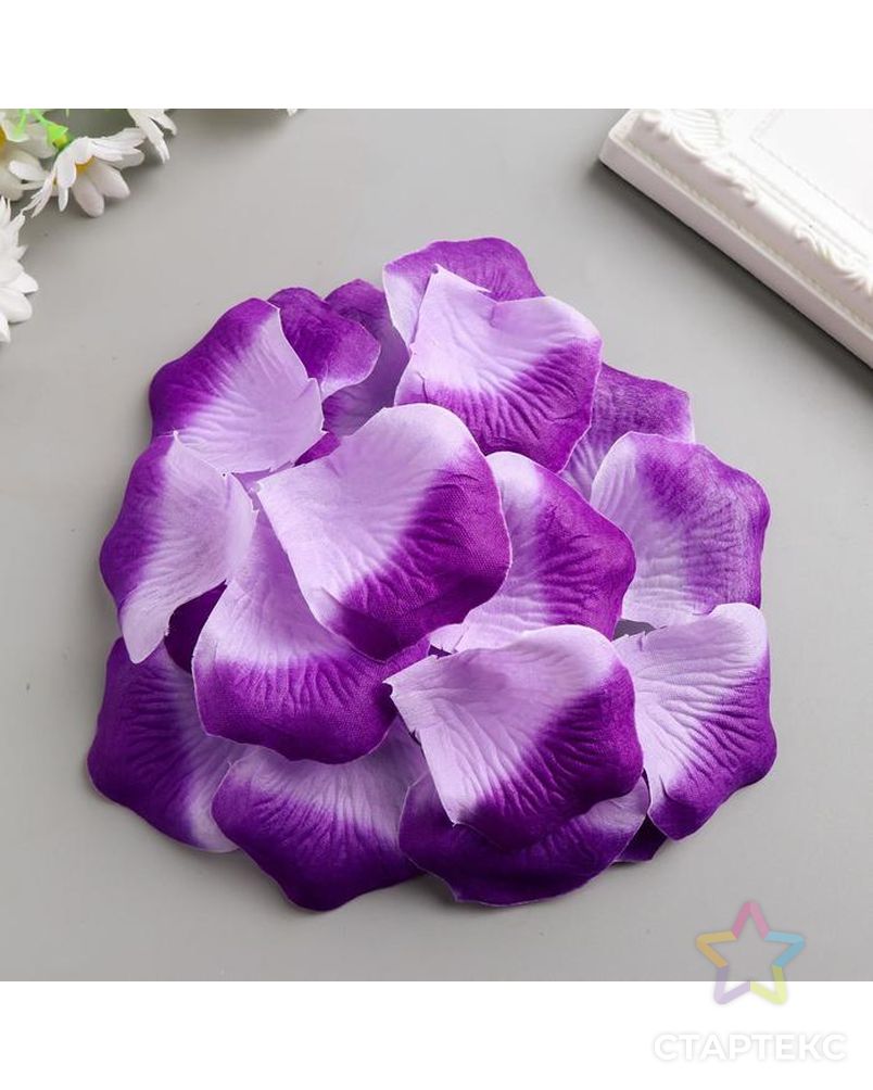 Набор декоративных лепестков розы из ткани 5,5 см, 144 шт, фиолетовый арт. СМЛ-121789-1-СМЛ0005219440 3