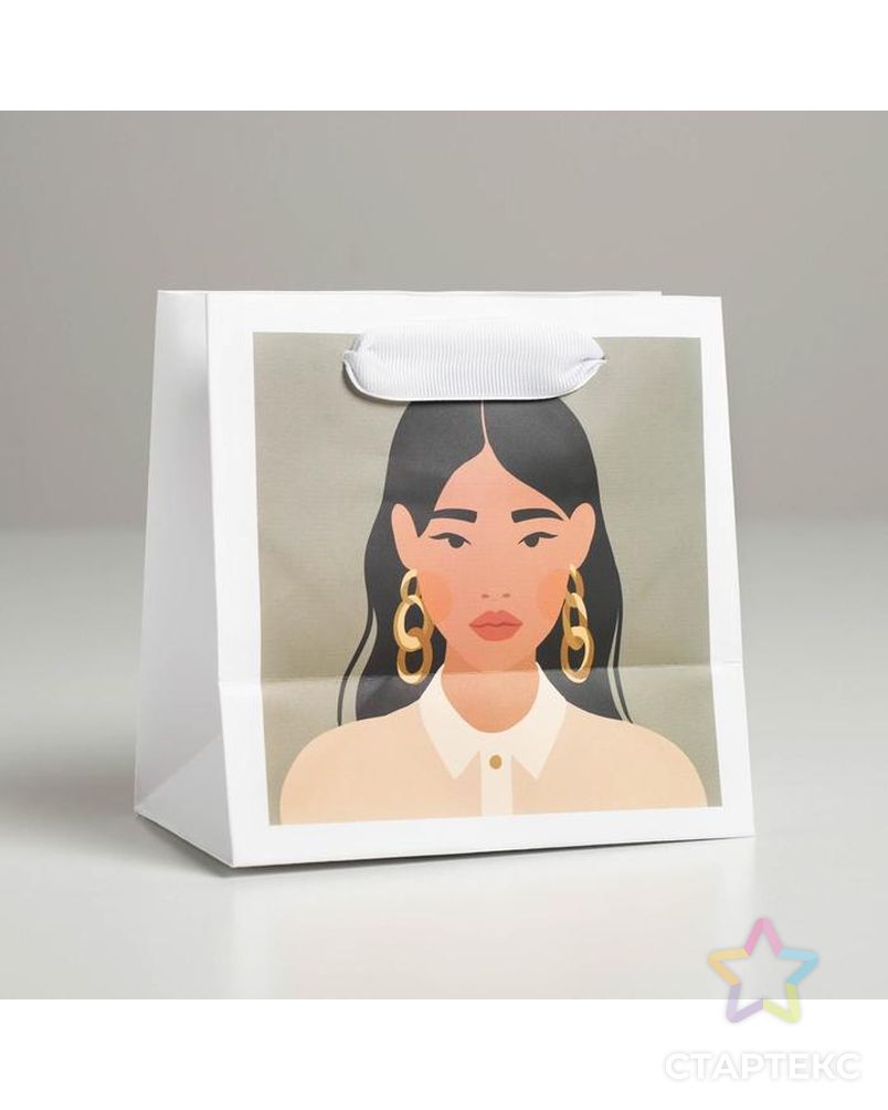 Пакет ламинированный квадратный Girl, 14 × 14 × 9 см арт. СМЛ-123466-1-СМЛ0005226224 2