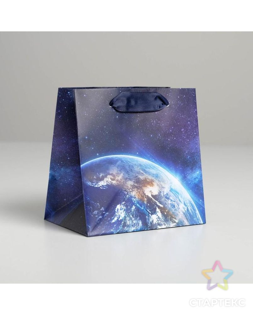 Пакет ламинированный квадратный «Космос», 14 × 14 × 9 см арт. СМЛ-123473-1-СМЛ0005226231 1