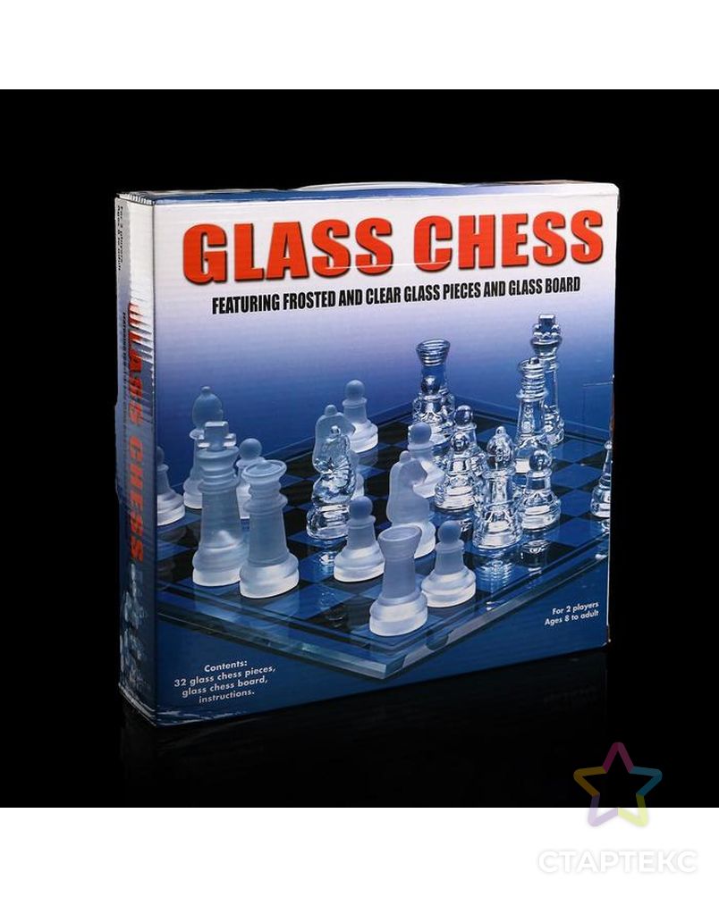 Шахматы настольные, стеклянная доска 24 × 24 см, прозрачная арт. СМЛ-63264-1-СМЛ0000522818 8