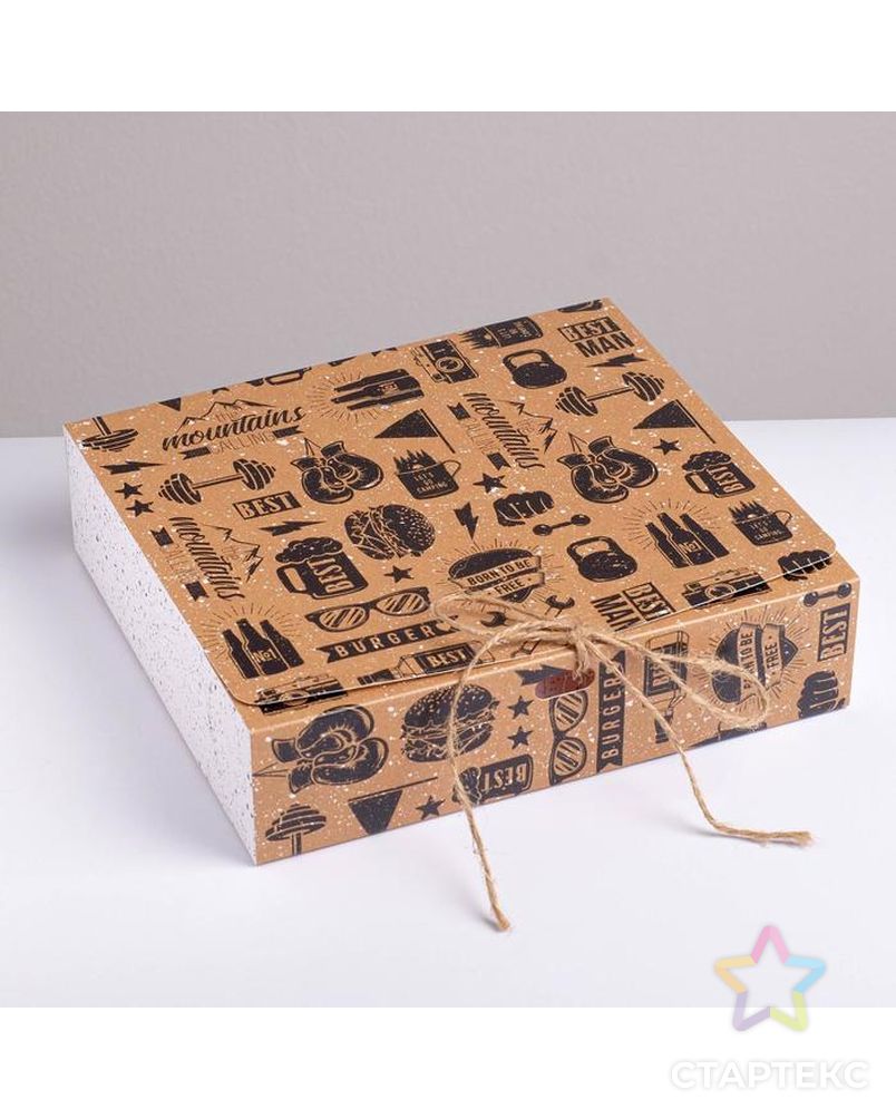 Коробка складная подарочная «Мужская», 31 × 24,5 × 9 см арт. СМЛ-117789-2-СМЛ0005231303